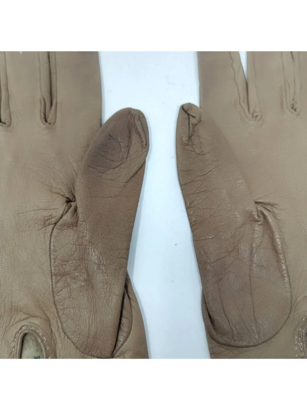 Vintage 60s Lionel Le Grand Tan Gloves 7 Leather Wrist Neiman Marcus